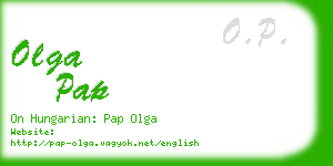 olga pap business card